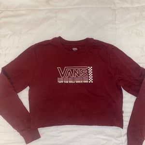 Maroon vans cropped T-shirt